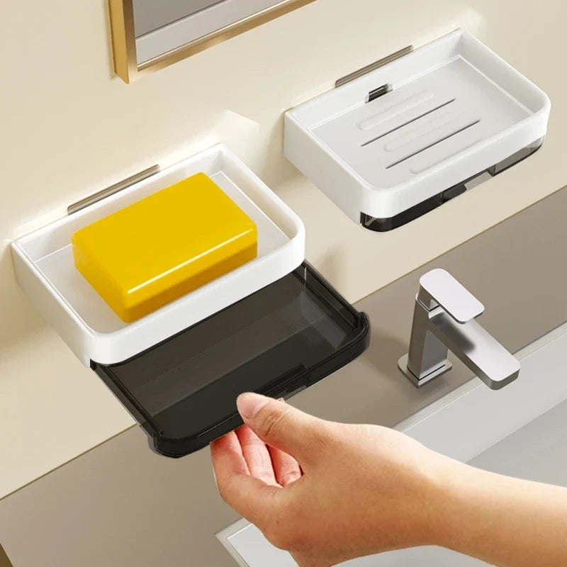 No-Drill Aluminum Alloy Wall Soap Dish with Drainage | YUNJIEYA