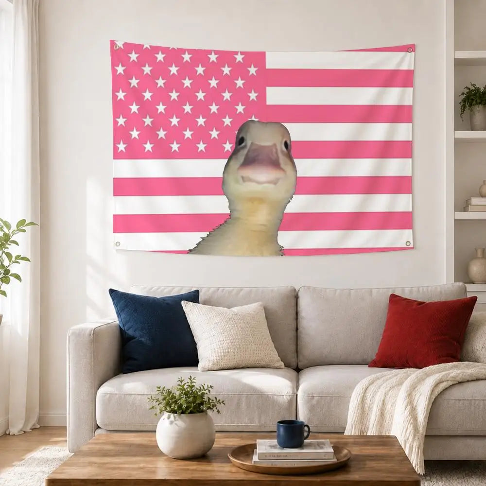 Funny Pet Duck Flag – Indoor & Outdoor Wall Art Banner