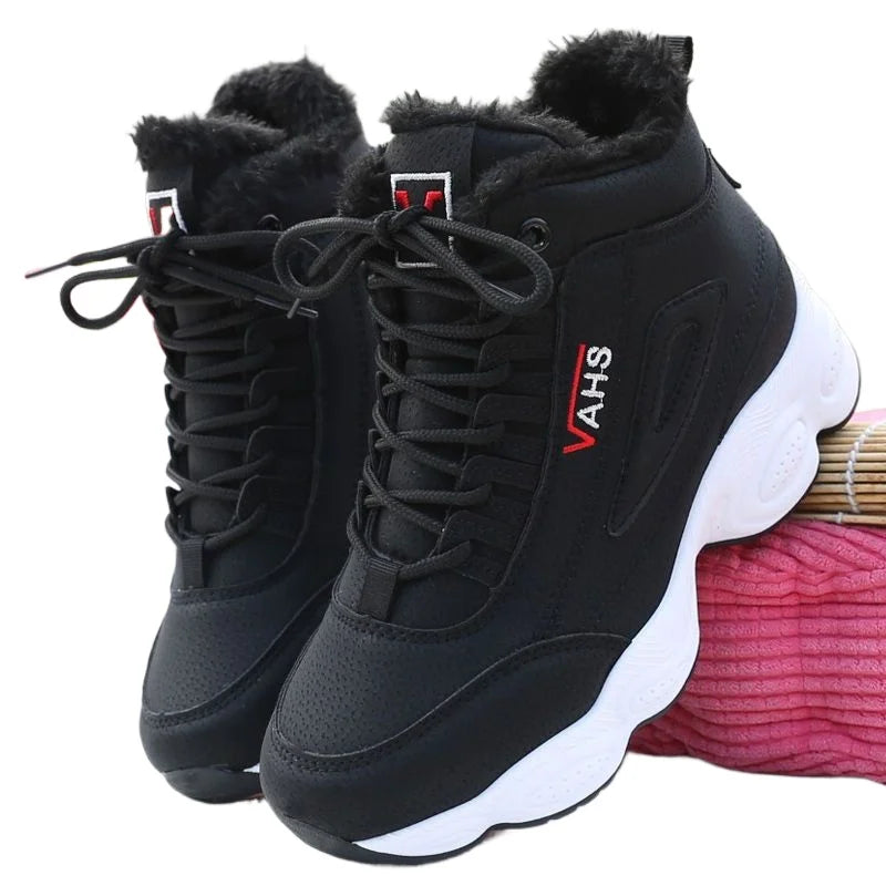 Women's Winter Velvet-Lined Sneakers – Warm Non-Slip Shoes