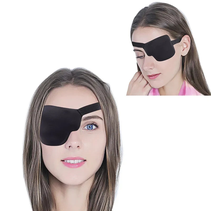 Left Right Black Single Eye Patch Adjustable 3D Foam Groove Eyeshades