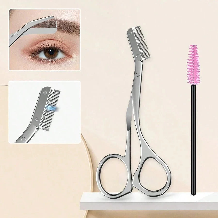 Eyebrow Scissors & Grooming Kit with Comb – Men & Women