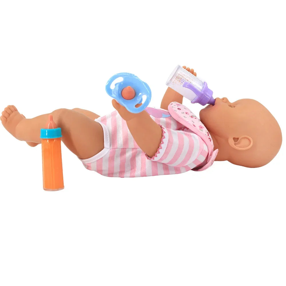 Baby Doll Feeding Bottle Set – 2 Bottles & Pacifier | 17" Dolls