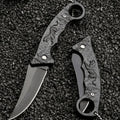 Folding Pocket Knife – Tiger Motif Steel Blade EDC Outdoor