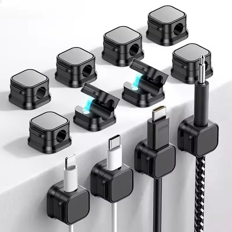Magnetic Cable Clips – Adhesive Cord Organizer 6-Pack