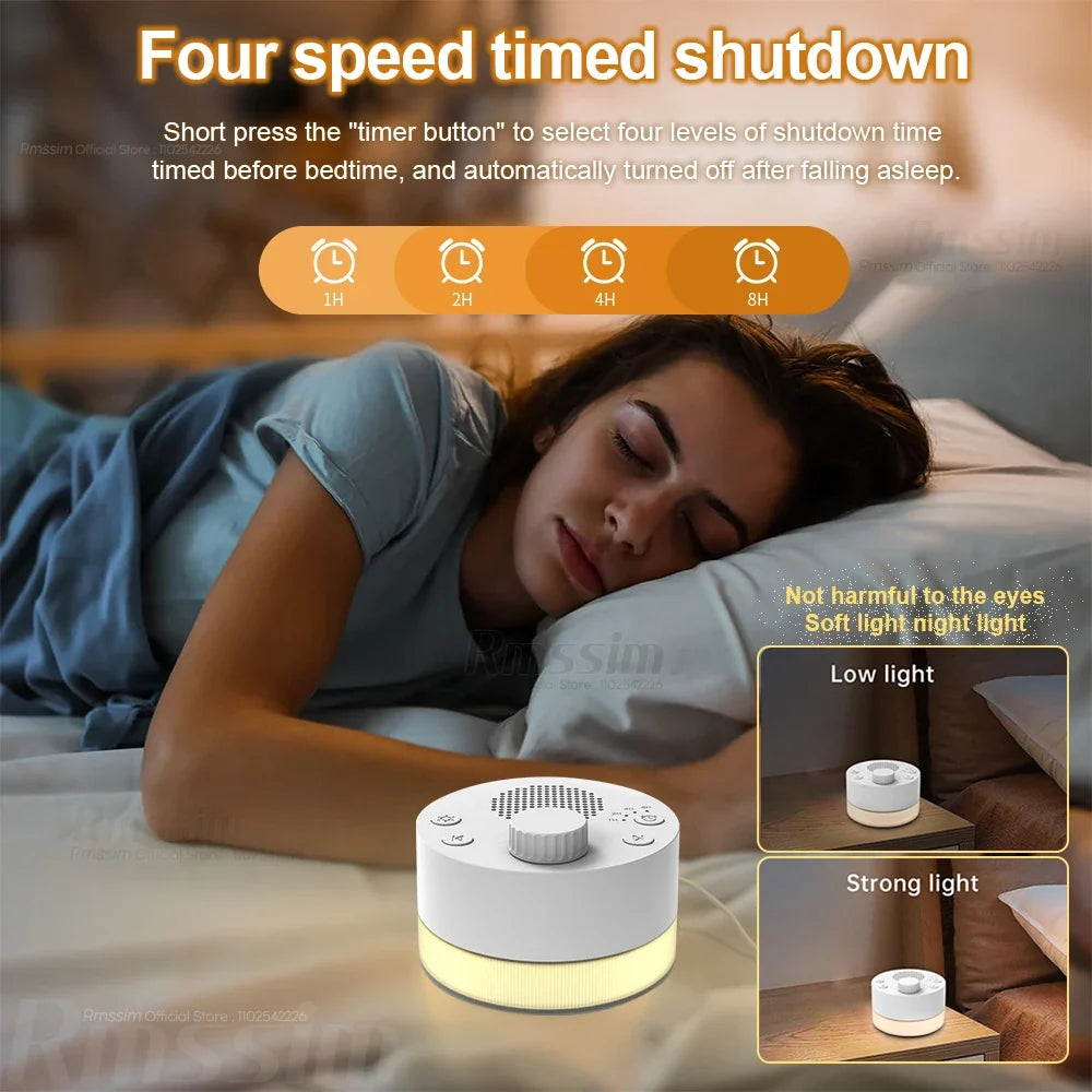 Portable Baby White Noise Machine | 24 Sounds, Night Light & Timer