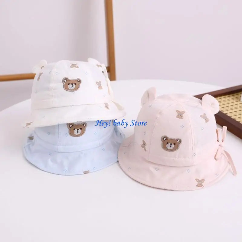 Baby Sun Hat Cartoon Bear Bucket Hat – Infant & Toddler