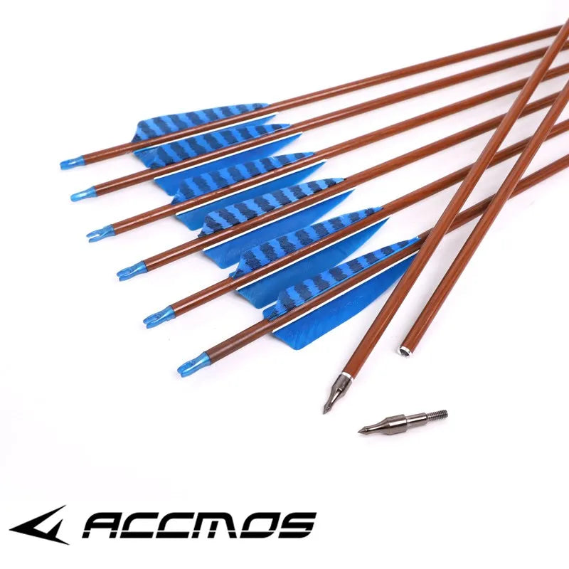 6 Wood Skin Pure Carbon Arrows Spine 350 400 450 500 550 600 700