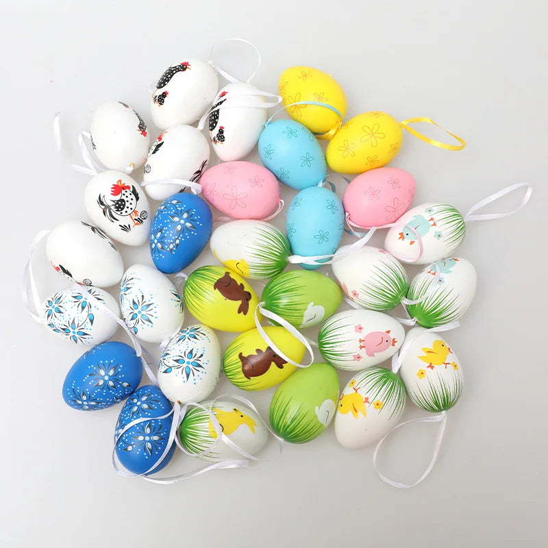 Easter Egg Hanging Ornaments Artificial Plastic Pendants Tree