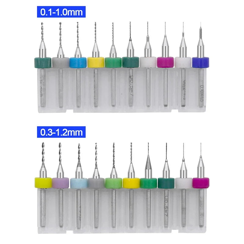10-Pc Carbide Micro Drill Bits Set for PCB Circuit Boards