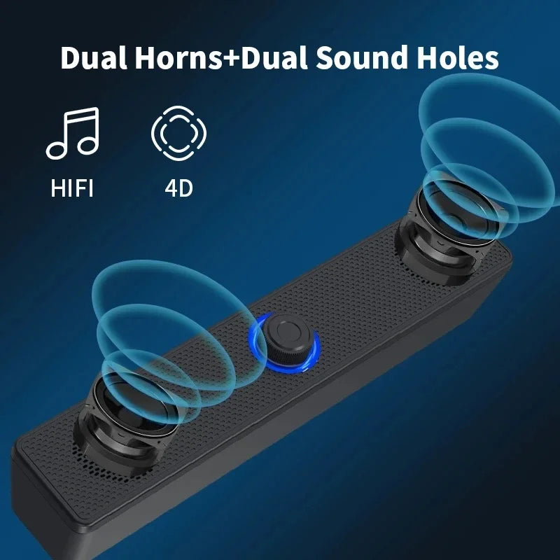 AyeBeau Bluetooth 5.3 Soundbar – PC, TV & Laptop Speaker