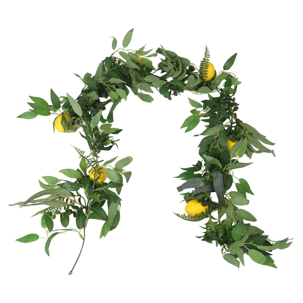 180cm Artificial Lemon Vine – Faux Willow Leaf Wedding Decor