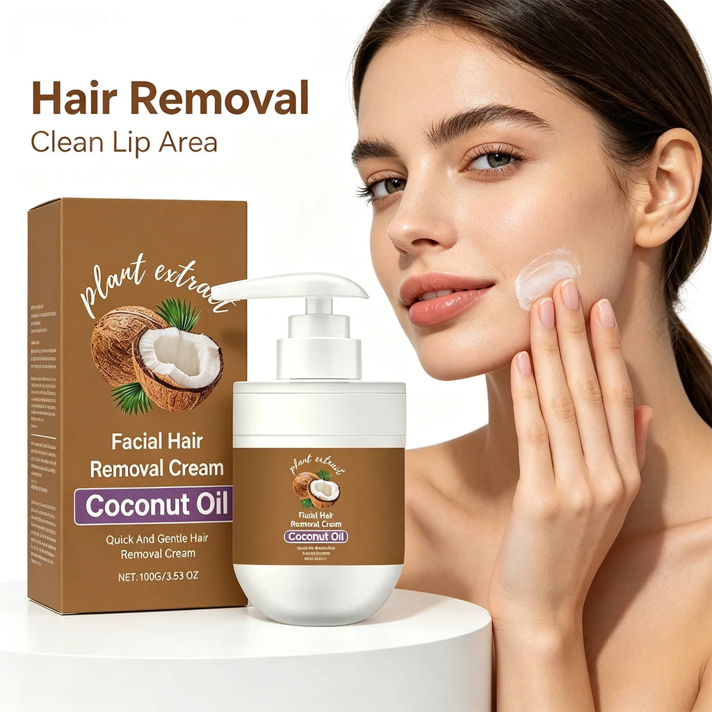Coconut Oil Facial Hair Removal Cream – Gentle & Nourishing 100g
