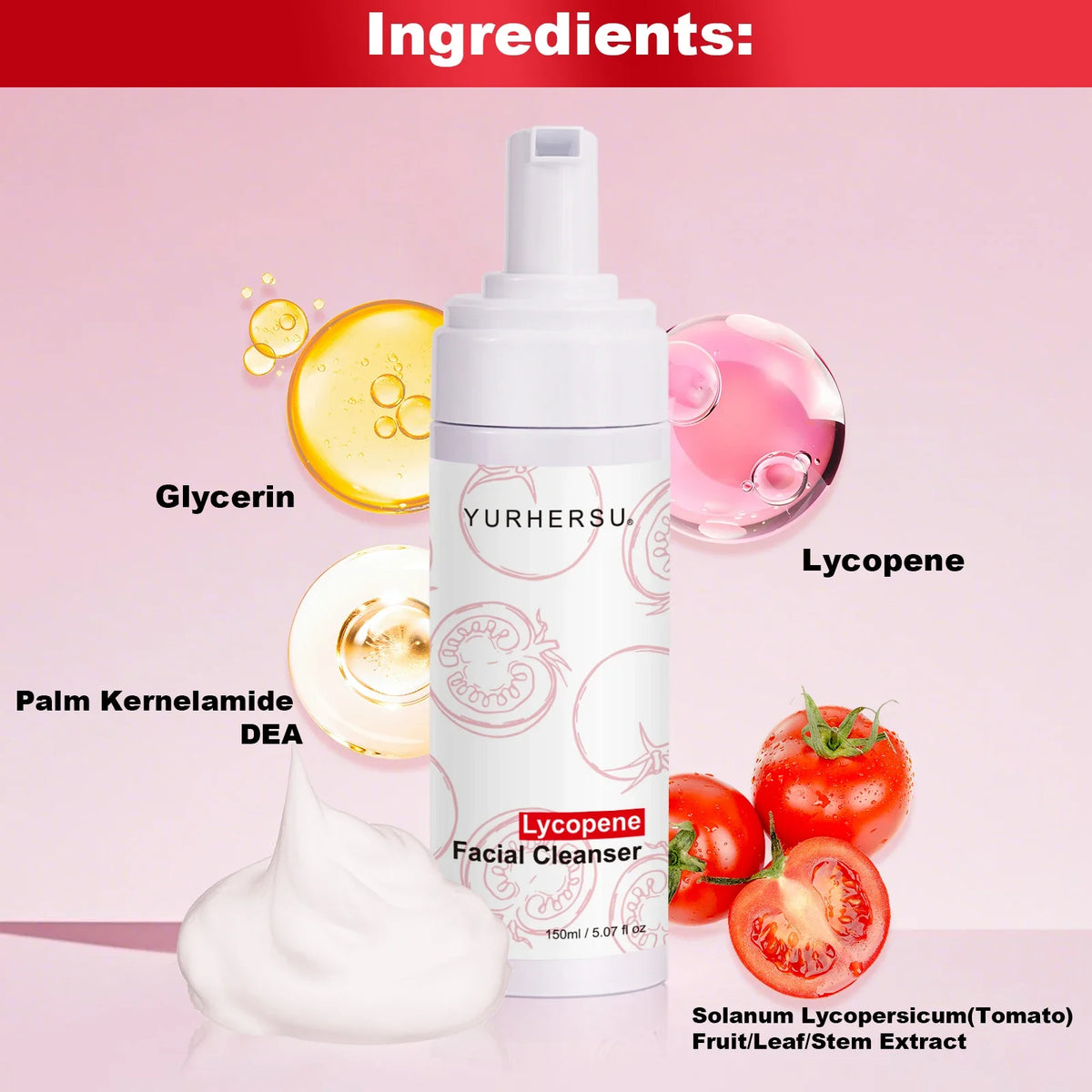 Tomato Cleansing Foam – Oil Control & Moisturizing Face Wash