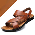 Men's Roma Leather Sandals – Non-Slip Thick-Sole Beach Shoes