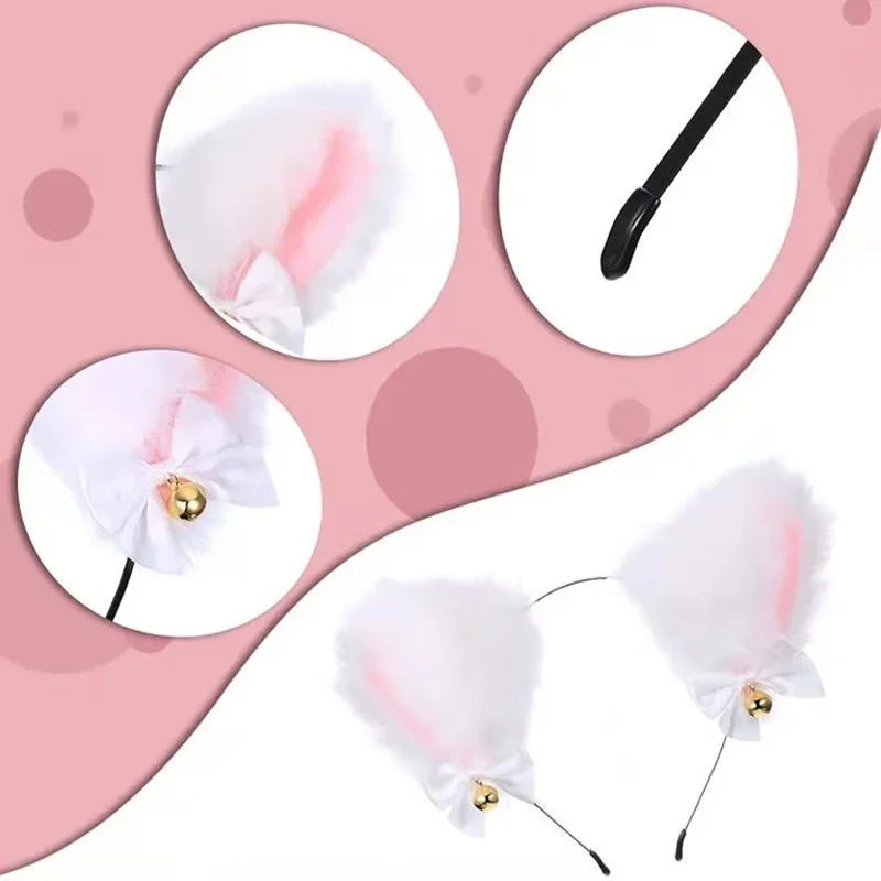 Cat Ear Headband & Bow Tie Necklace Set – Cosplay Costume