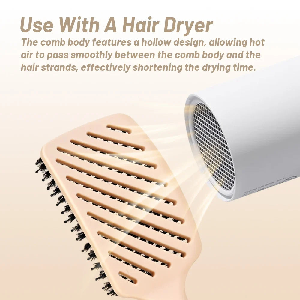 Hog Bristle Anti-Static Air Cushion Comb – Wet & Dry Hair