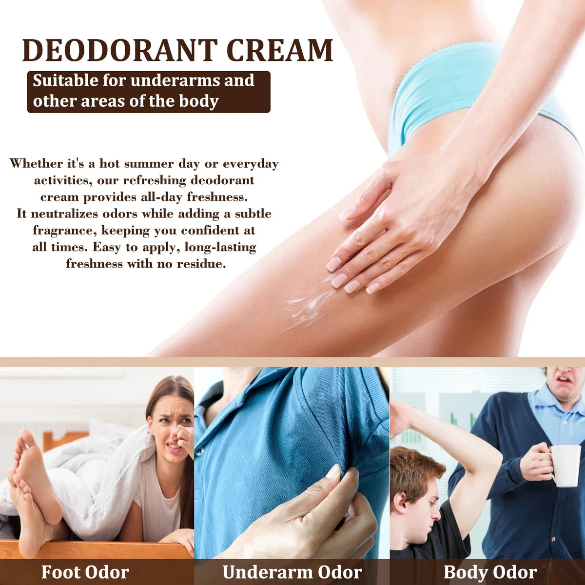 YURHERSU Sandalwood Deodorant Cream – Unisex Odour Control 75ml