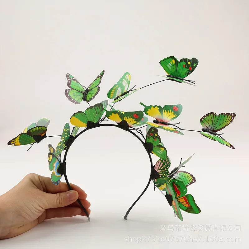 Womens Fairy Wreath Headband Butterfly Jewelry Flower Garland Hair
