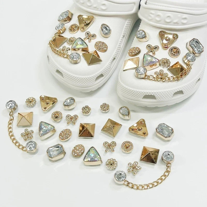 Fashionable Shoe Accessory Made Metal Chain Clasp Removable Suitable