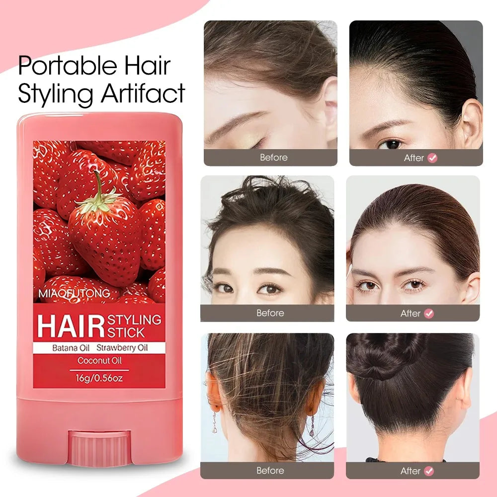 Strawberry Hair Wax Stick – Frizz Control & Long-Lasting Style