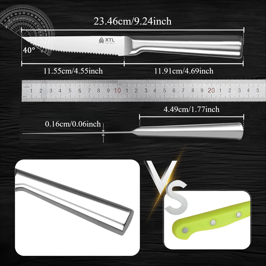 PLYS Stainless Steel Steak Knife Set – 4, 6 or 8 Piece