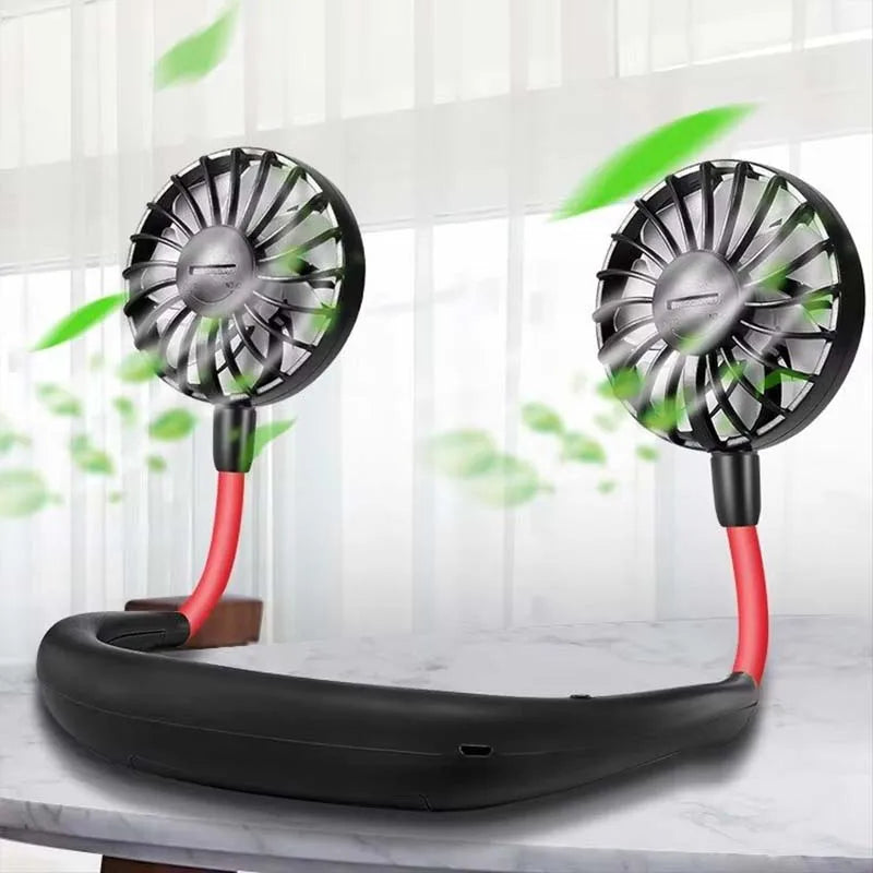 Rechargeable LED Neck Fan – Lightweight Wearable Cooling Fan