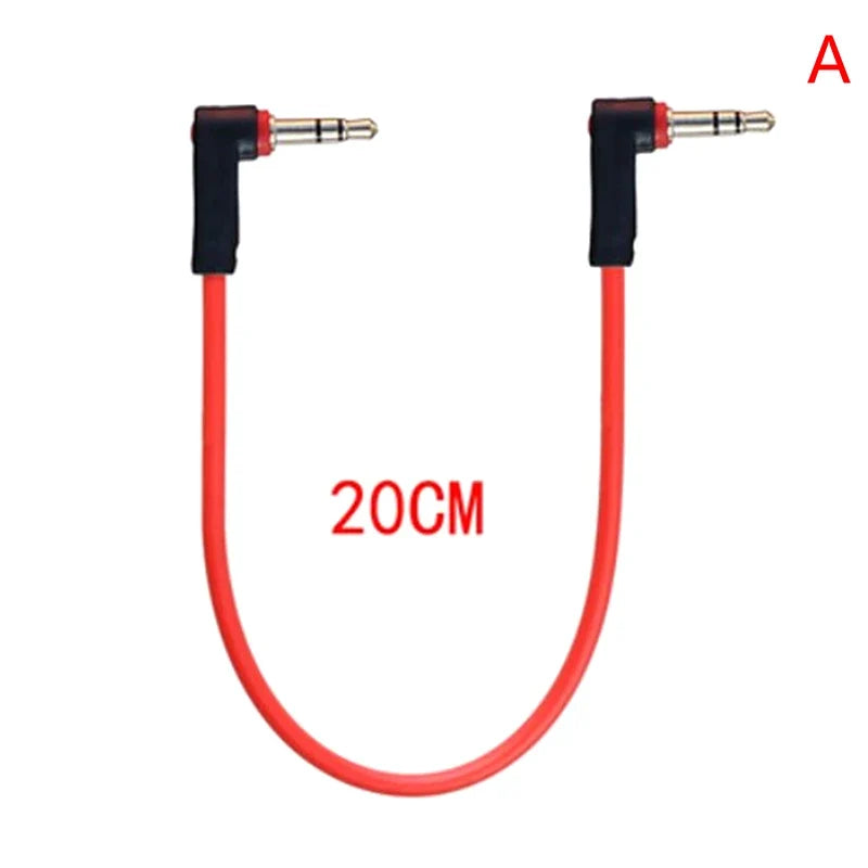 Right Angle 3.5mm Male to Male AUX Stereo Cable – 20cm/30cm