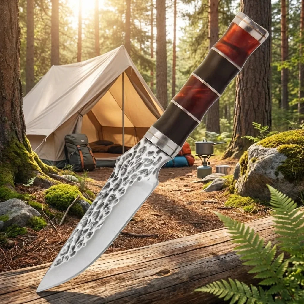 Vintage Fixed Blade Outdoor Knife – Hand Forged Bushcraft Blade