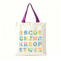 Colorful ABC Print Canvas Tote Bag Large Eco Reusable Shoulder