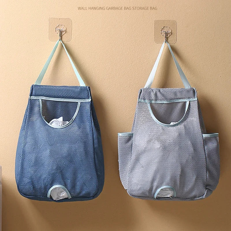 Wall-Mount Plastic Bag Holder & Dispenser | Washable Mesh