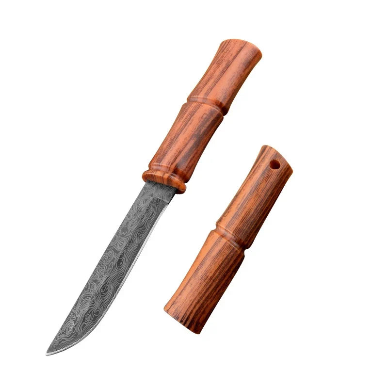 Damascus Pattern Utility Knife – Stainless Steel Paring Knife