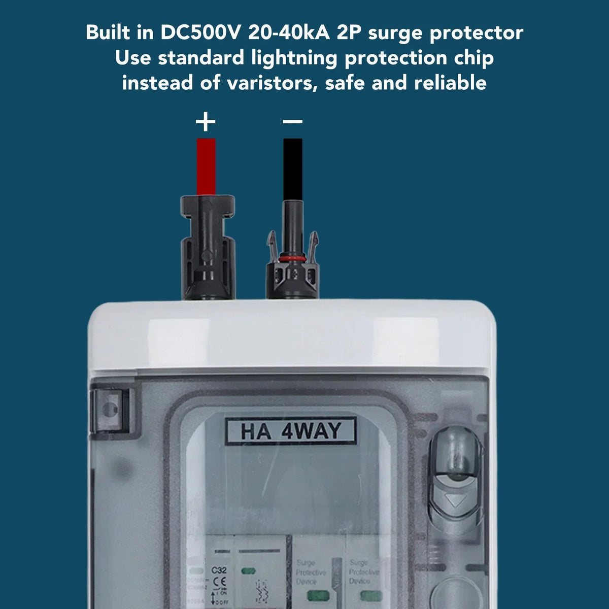 PV Combiner Box IP65 Waterproof Solar Photovoltaic DC500V 32A Circuit