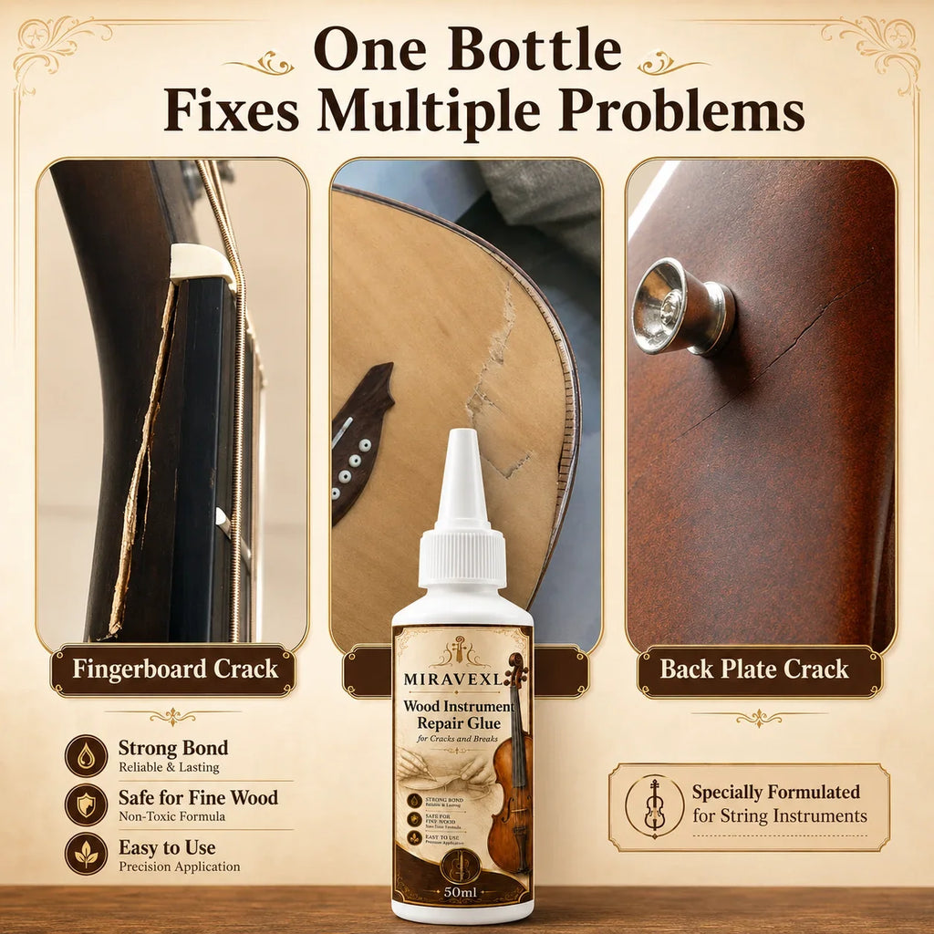 MIRAVEXL Wood Instrument Repair Glue 50ml Kit | Guitar Violin