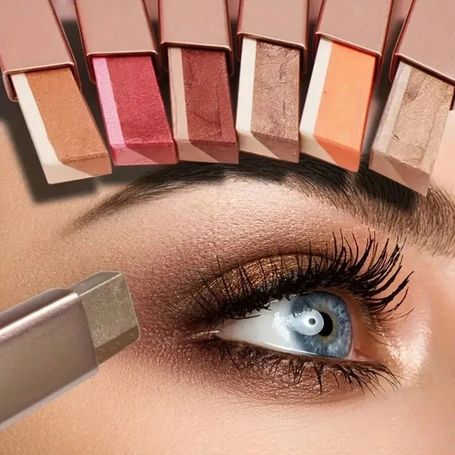 Dual-Color Shimmer Eyeshadow Stick – Waterproof Cream Pencil