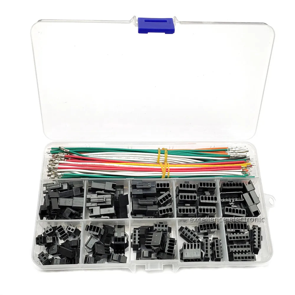 JST SM Male Female Connector 22AWG Pre-crimped Wire SM2 54 2 3 4 5 6