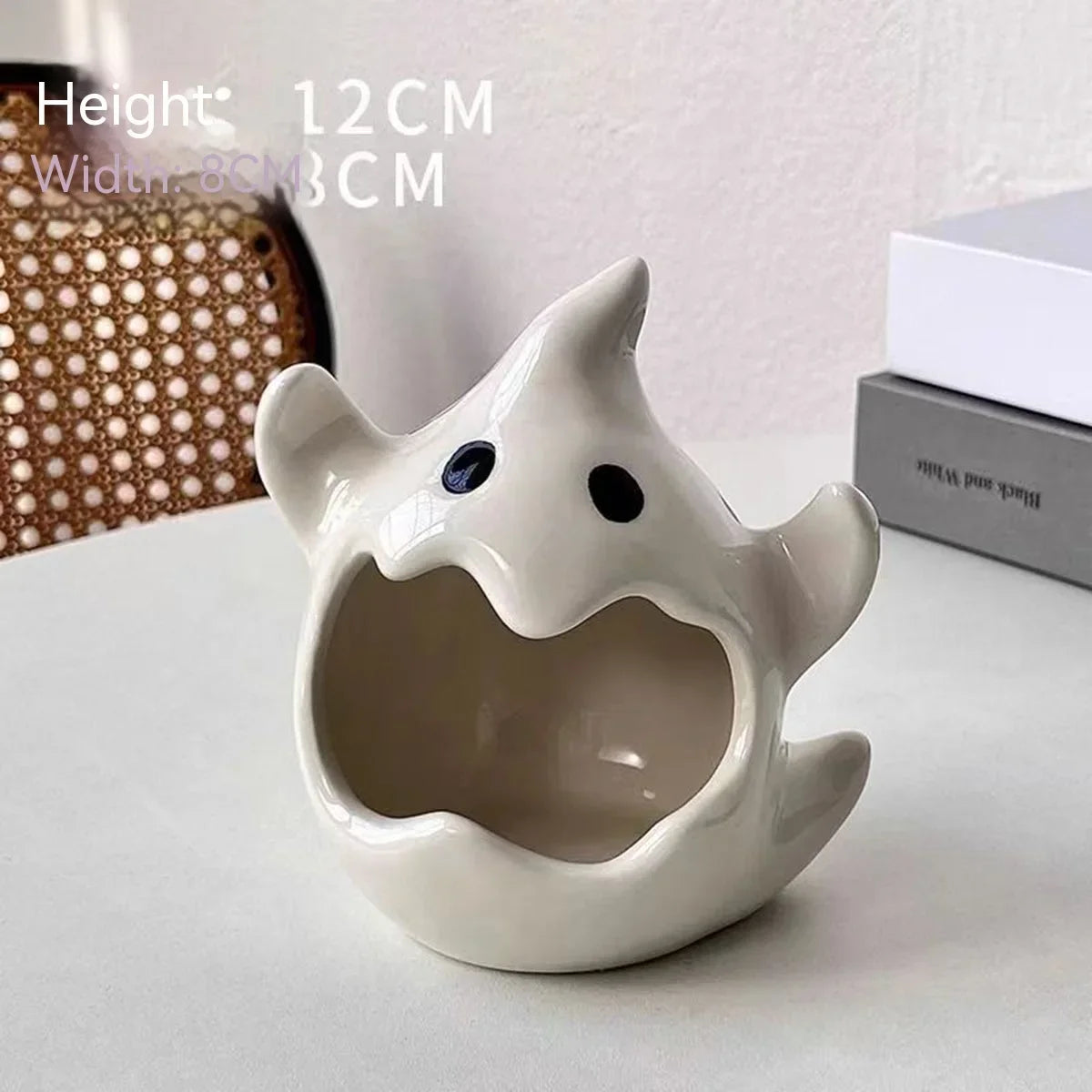 Ceramic Ghost Candle Holder & Ashtray | Halloween Home Decor