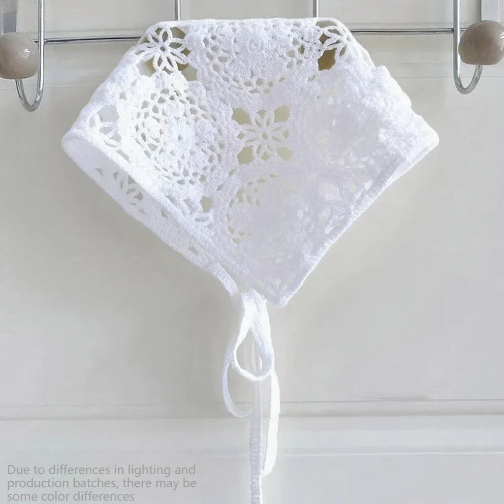 Floral Crochet Lace Women's Bandana – Triangle Headscarf