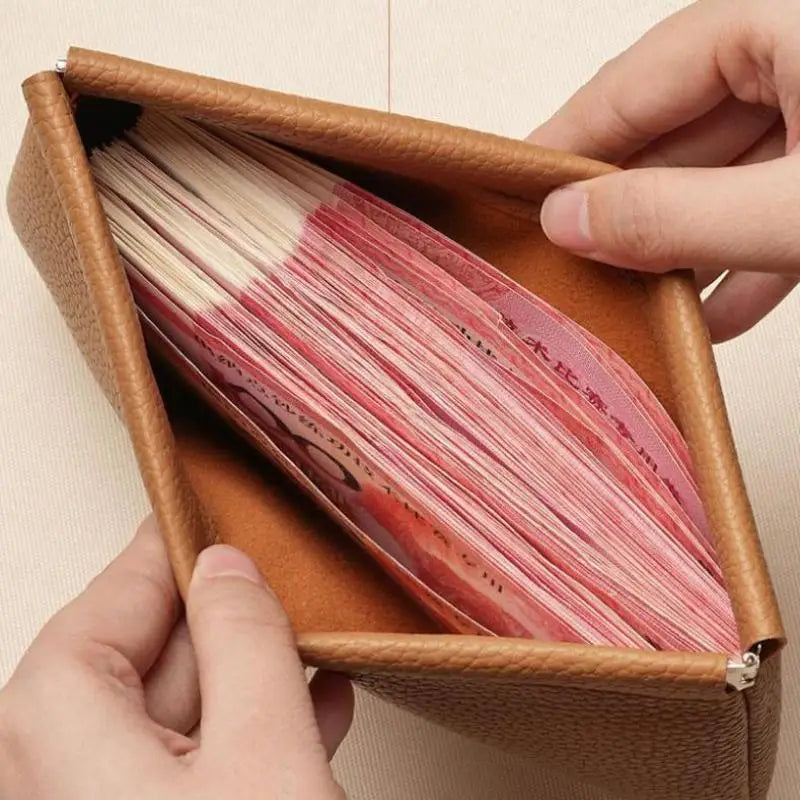 Self-Closing PU Leather Wallet – Passport & Card Organizer