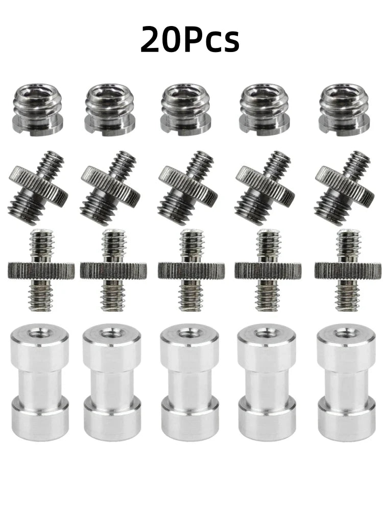 20Pcs 1/4" to 3/8" Screw Adapter Kit | Tripod & Flash Mount