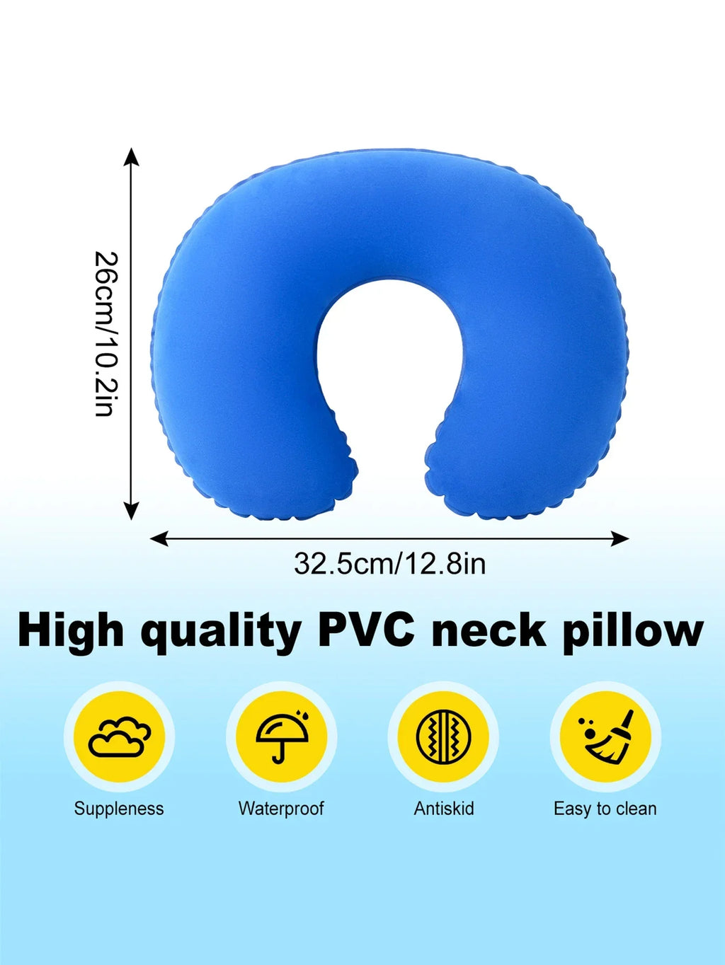 Inflatable U-Shaped Travel Neck Pillow – 2-Pack Foldable