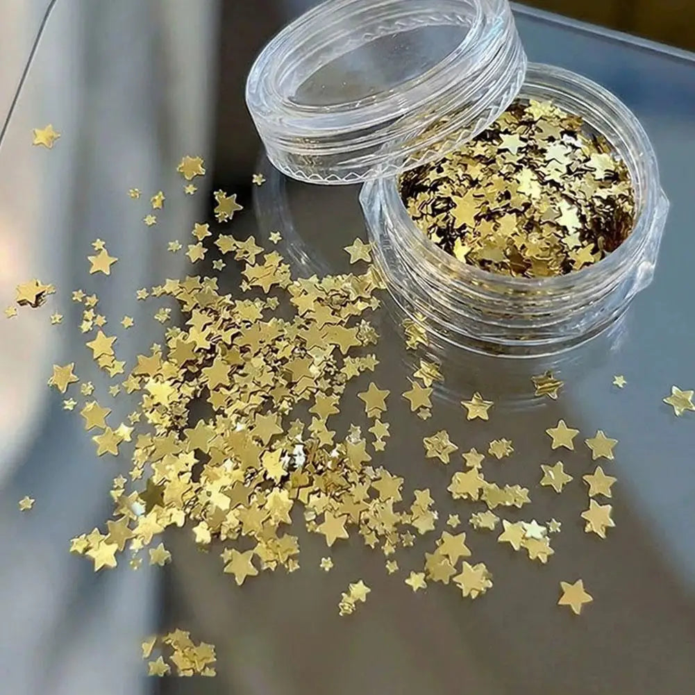 Silver Star Nail Glitter Sequins – Shiny Flakes for Nail Art