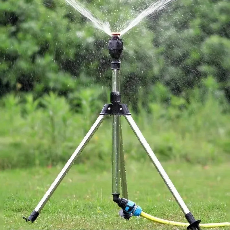 360° Rotary Garden Sprinkler – Telescopic Stainless Steel Tripod