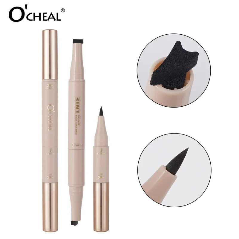 O'CHEAL 3-in-1 Stamp Eyeliner Pen – Waterproof & Long-Lasting