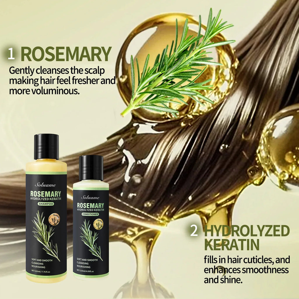 Rosemary Keratin Shampoo & Conditioner Set – Nourishing Hair Care