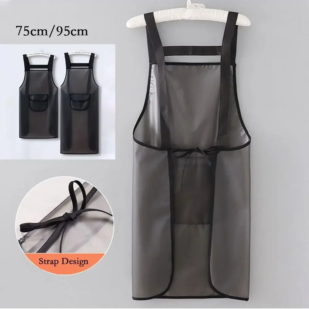 Waterproof PVC Kitchen Apron – Oil & Dirt Resistant, Transparent