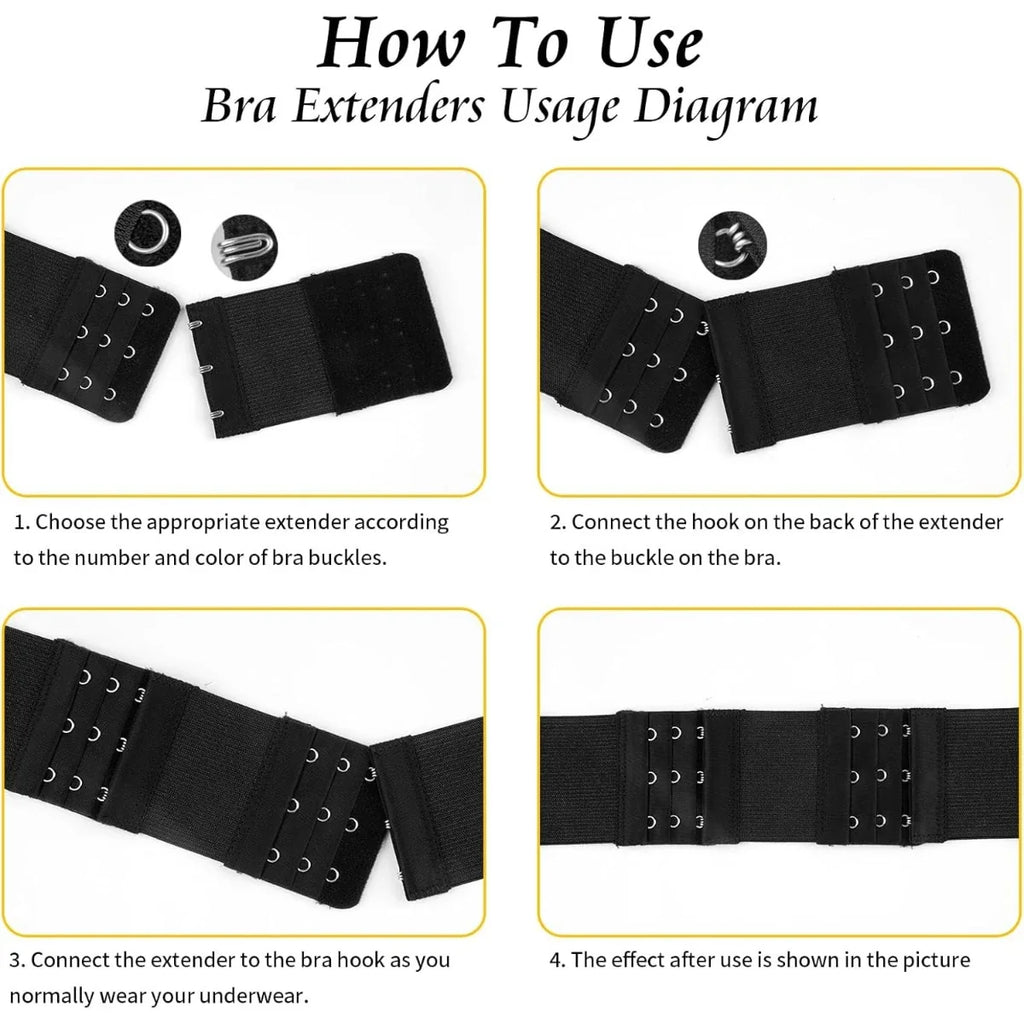 12-Pack Bra Extenders 2/3/4 Hook | Bra Strap Extensions