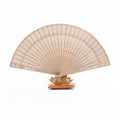 Sandalwood Folding Hand Fan 20cm – Hollow Wooden Carved Fan