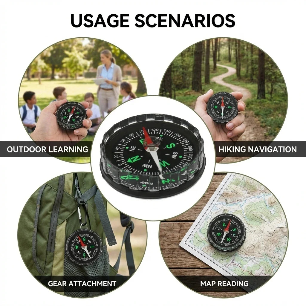 Handheld Magnetic Compass – Serrated Edge Outdoor Navigation