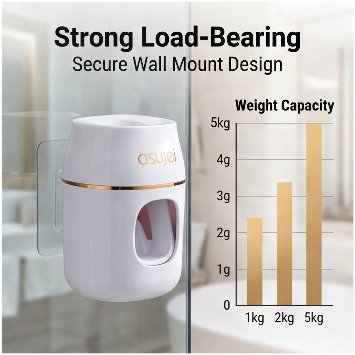 Wall-Mounted Automatic Toothpaste Dispenser & Storage Rack