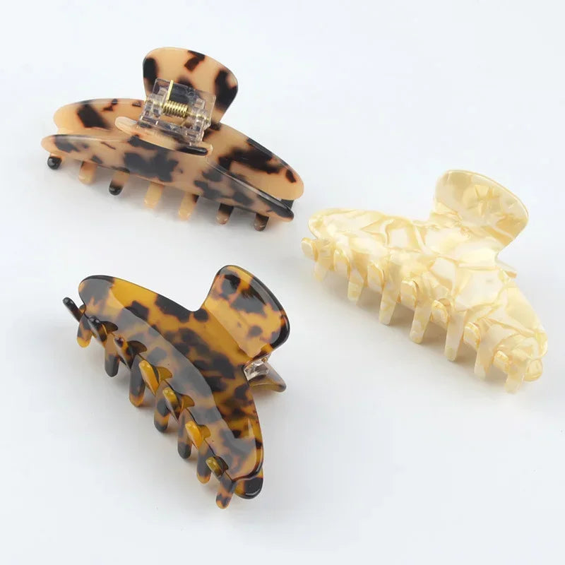 Leopard Print Hair Claw Clip – Acetate Geometric Style